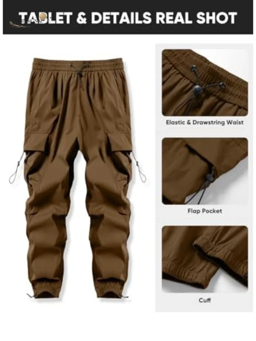 Y2K Baggy Parachute Cargo Pants, Water Resistant